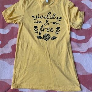 Yellow Graphic Tee - Wild & Free